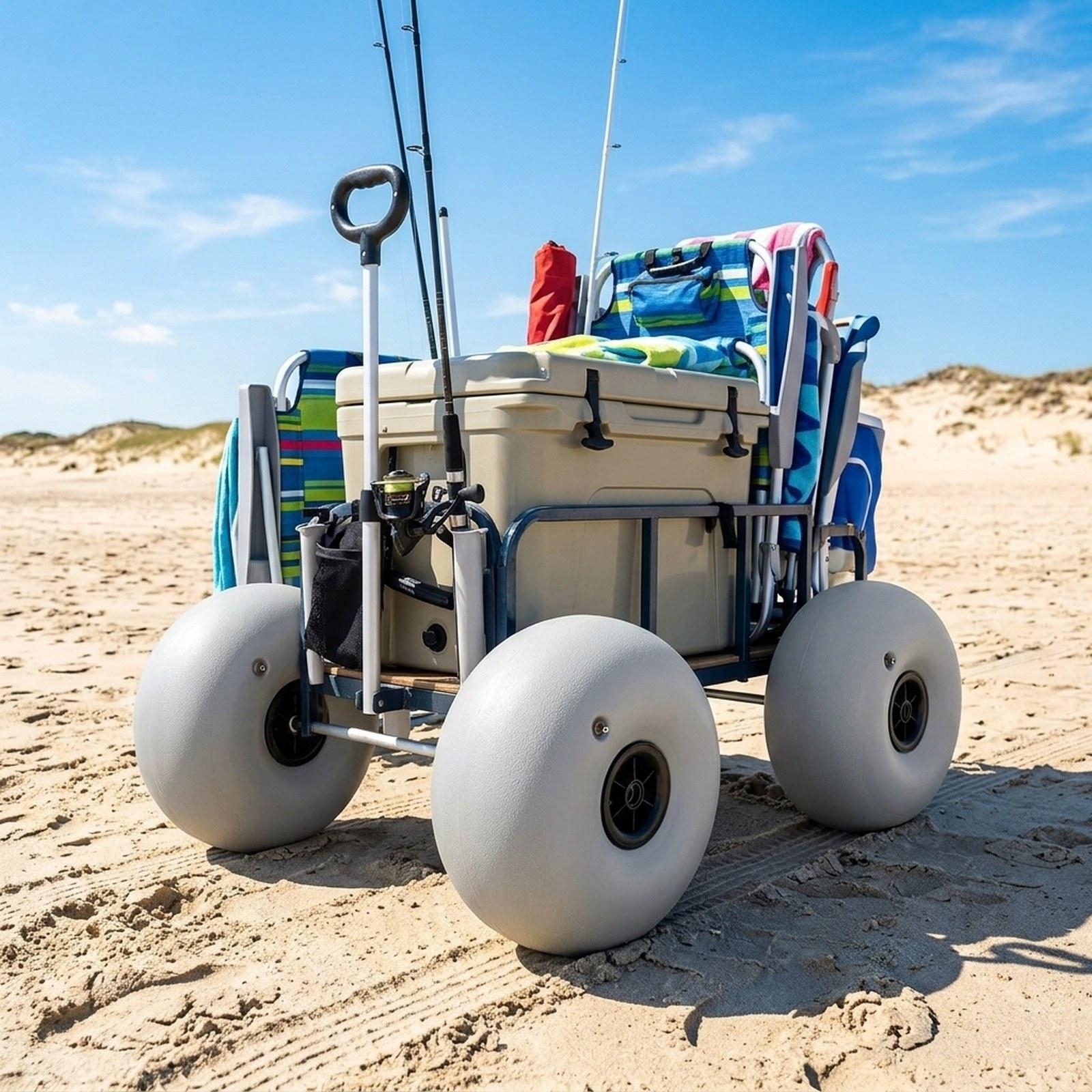 عجلات شاطئية مقاس 16 بوصة، إطا - مراجعة Fishing Kayak Cart وسعره